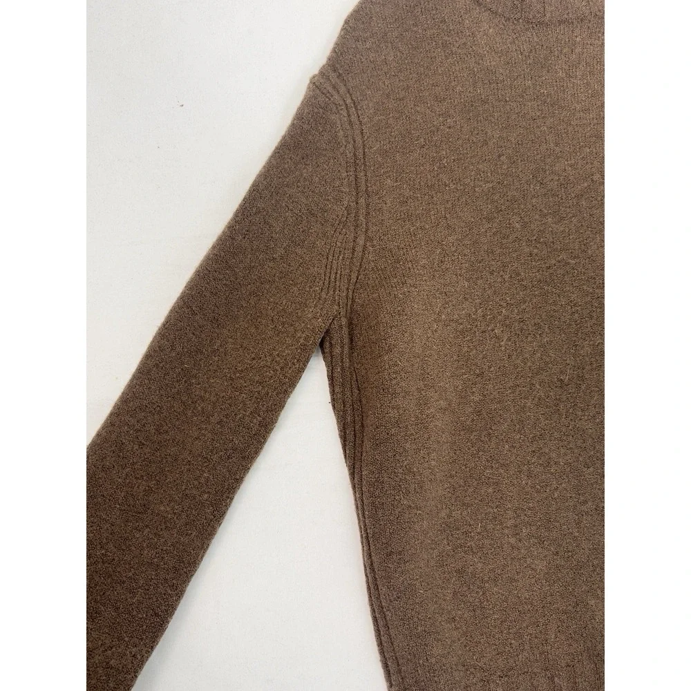J.Crew Sweater Brown Mock Neck Merino Alpaca Knit Cozy Pullover Women's L